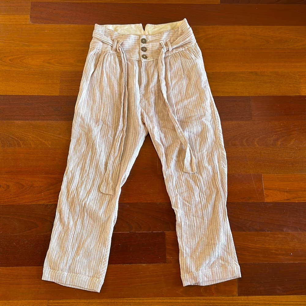 Free people burnt orange striped trousers